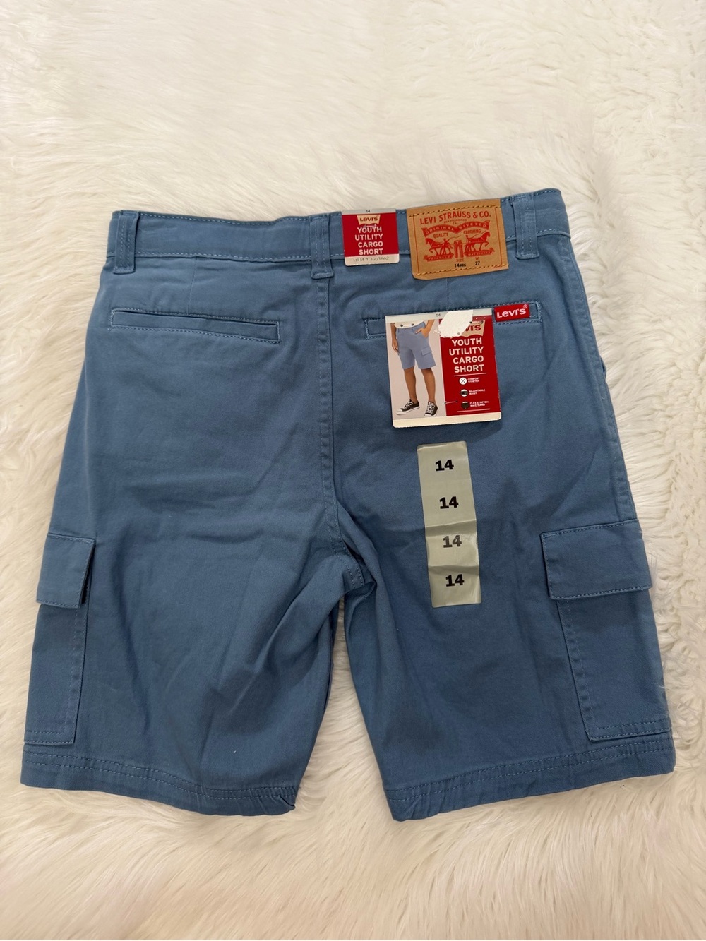 Levi's Blue Youth Utility Cargo Shorts Sz 14/27